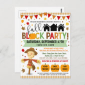 秋近傍ブロックパーティー招待状 ポストカード (正面/裏面)