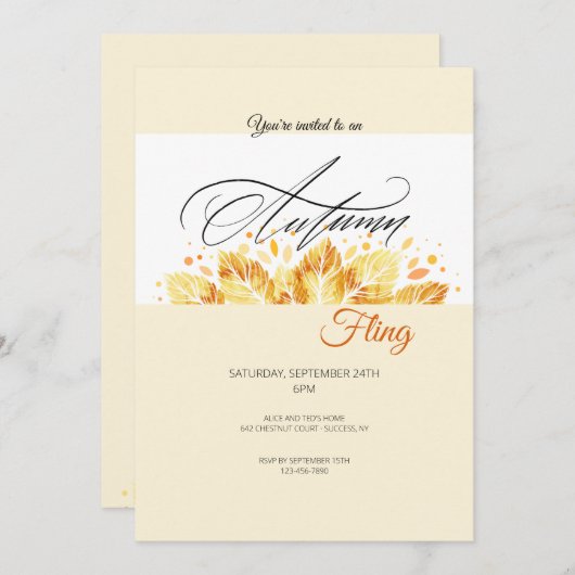 秋遊び 招待状 (正面/裏面)