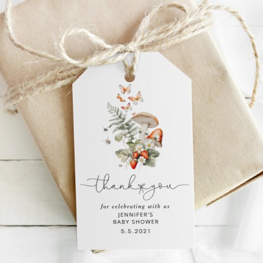秋野生きのこの赤ちゃん感謝していシャワーユーラベル ギフトタグ
