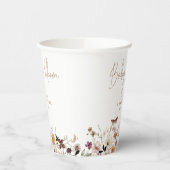 秋野生の花ベビーイン開花赤ちゃんシャワー 紙コップ (左)