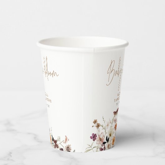 秋野生の花ベビーイン開花赤ちゃんシャワー 紙コップ (右)