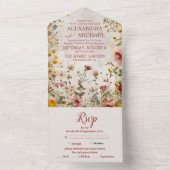 秋野結婚花フローラ オールインワン招待状 (内側)