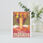 秋野Aメラノヴィンテージ旅行ポスター ポストカード (スタンド正面)