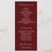 秋金ゴールドとブルゴーニュ離れー結婚式 プログラム (裏面)