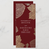 秋金ゴールドとブルゴーニュ離れー結婚式 プログラム (正面/裏面)