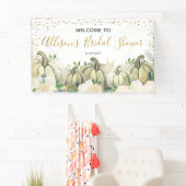 秋金ゴールドとホワイトカボチャブライダルシャワーバナー 横断幕 (インサイチュ)