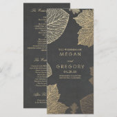 秋金ゴールドと黒板離れ結婚式 プログラム (正面/裏面)