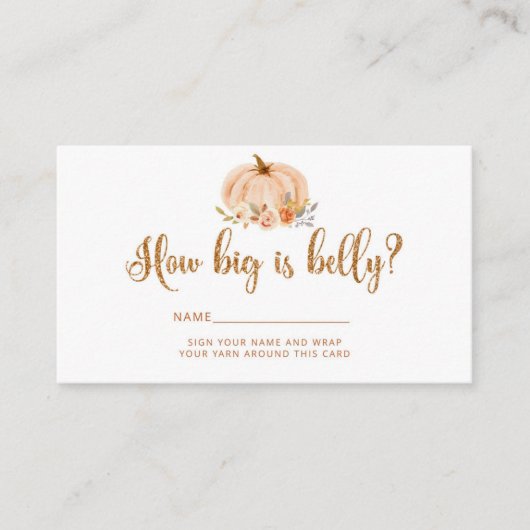 秋金ゴールドフォイルかぼちゃどのぐらい大きなママの腹 エンクロージャーカード (正面)