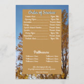 秋金ゴールドリーフツリーフォトネーム引用文葬儀 プログラム (裏面)