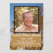 秋金ゴールドリーフツリーフォトネーム引用文葬儀 プログラム (正面)