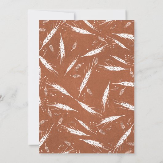 秋金ゴールド小麦オレンジ素朴誕生パーティー 招待状 (裏面)