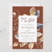 秋金ゴールド離れオンテラコッタクリスチャン結婚ズ セーブザデート (正面)