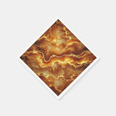 秋金ゴールド&アンバーマーブルテクスチャデカップナプキンズ スタンダードカクテルナプキン (角)