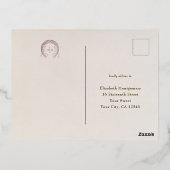 秋金ゴールドRSVP挿入ヴィンテージアールヌーボー 箔シーズンポストカード (裏面)