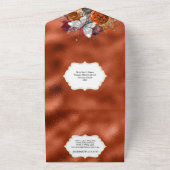 秋銀蝶きらめくマルーン秋バラ  オールインワン招待状 (外側)