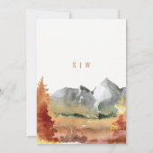 秋錆び山木葉カップルのシャワー 招待状 (裏面)