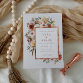 秋開花バラフォイル結婚式招待状カードA200 招待状