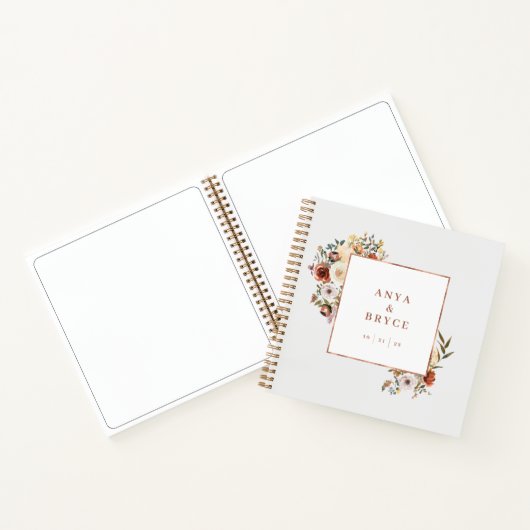 秋開花フォトゲストブックウェディングアルバムA200 ノートブック (内部)