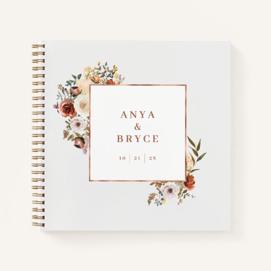 秋開花フォトゲストブックウェディングアルバムA200 ノートブック (正面)