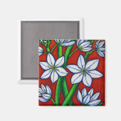 秋開花レッドマグネット マグネット (正面/裏面)