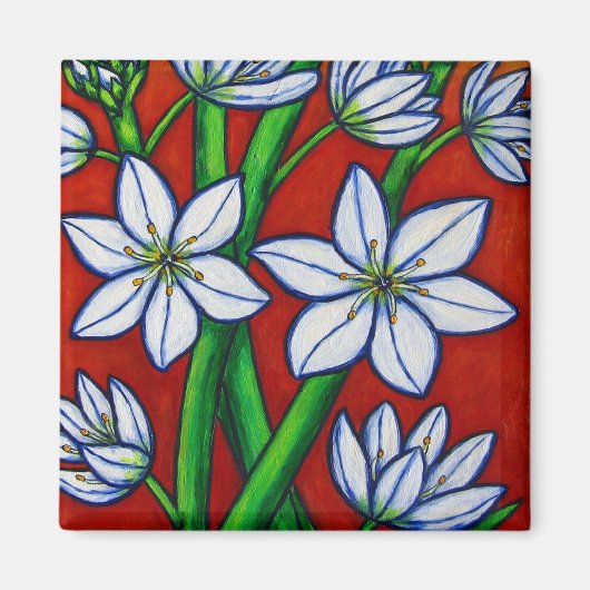 秋開花レッドマグネット マグネット (正面)