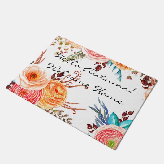 "秋開花"の歓迎された家のドア・マット ドアマット (アングル)