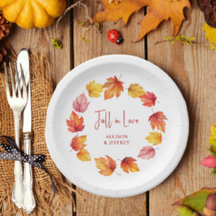 秋離れの恋結婚の秋 ペーパープレート