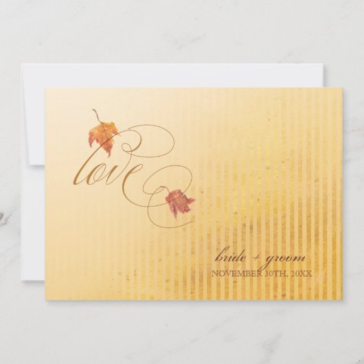 秋離れの秋の結婚式招待状 招待状 (裏面)