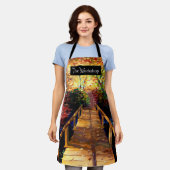 秋離れの自然絵を描ズエプロン エプロン (着用した状態)