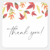 秋離れの赤ちゃんシャワーありがとう スクエアシール (正面)