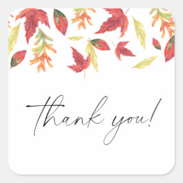 秋離れの赤ちゃんシャワーありがとう スクエアシール