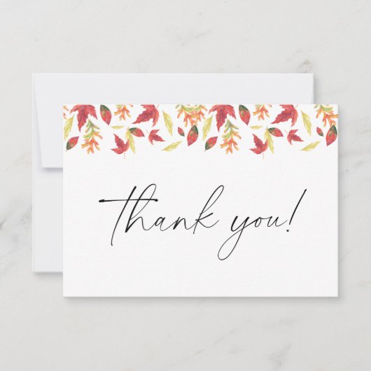 秋離れの赤ちゃんシャワー – サンキューカード (正面)