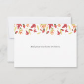 秋離れの赤ちゃんシャワー – サンキューカード (裏面)