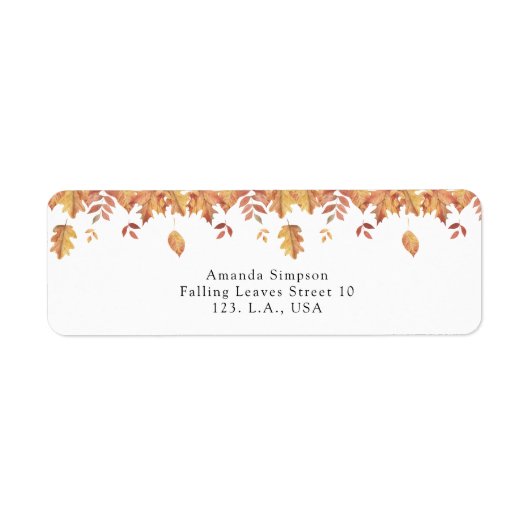 秋離れの赤ちゃんシャワー ラベル (正面)