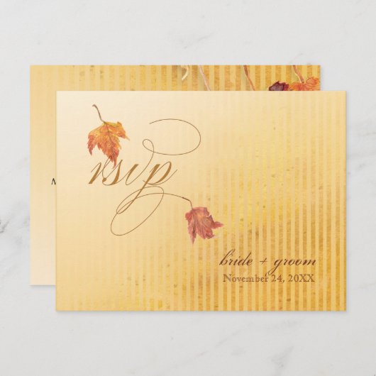 秋離れのRSVP応答はがき インビテーションポストカード (正面/裏面)