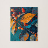 秋離れウッドラ絵を描ンド。紅葉アート ジグソーパズル (縦)