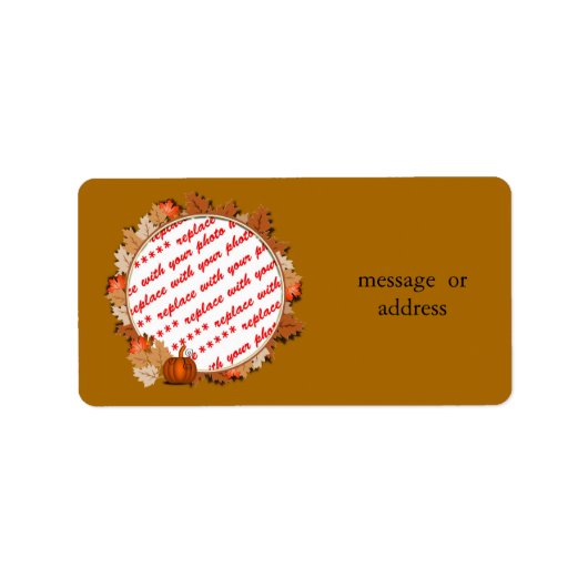 秋離れ茶にカボチャの枠を持つカエデの ラベル (正面)