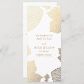 秋離れ金ゴールドホワイト結婚式 プログラム (正面/裏面)