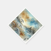 秋霜の降りたの朝の水の色のページ スタンダードカクテルナプキン (角)