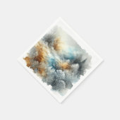 秋霜の降りたモーニングウォーターカラーデカップナプキンズ スタンダードカクテルナプキン (角)