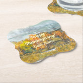 秋風景の水彩 ペーパーコースター (アングル)