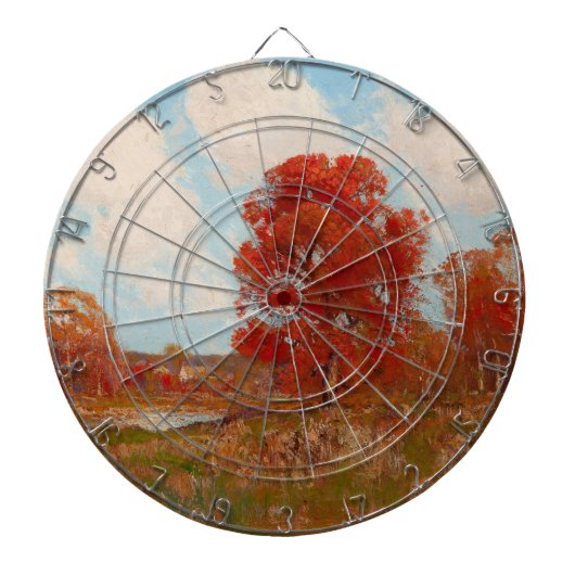 秋風景（秋の田園風景） （赤木） ダーツボード (正面)