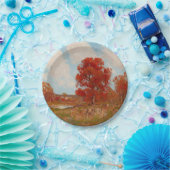 秋風景（秋の田園風景） （赤木） ペーパープレート (パーティー)