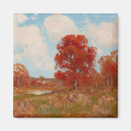 秋風景（秋の田園風景） （赤木） マグネット (正面)