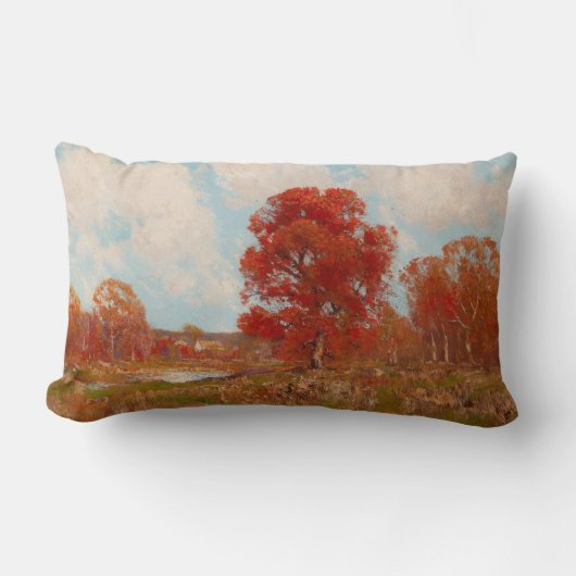 秋風景（秋の田園風景） （赤木） ランバークッション (正面)