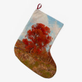 秋風景（秋の田園風景） （赤木） ラージクリスマスストッキング (正面 (吊り時))