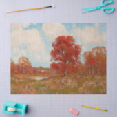 秋風景（秋の田園風景） （赤木） 薄葉紙 (クラフト)