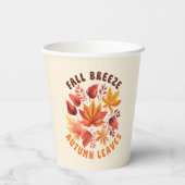秋風、紅葉-お洒落秋葉 紙コップ (裏面)