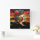 秋飴 スクエア壁時計 (ホーム)