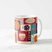 秋飾りヴィンテージ背景画 コーヒーマグカップ (正面右)